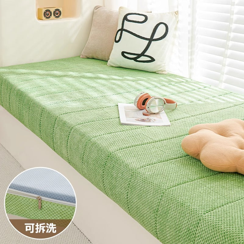 泰迪绒可拆洗飘窗垫窗台垫四季通用2025新款阳台改造垫子高级感