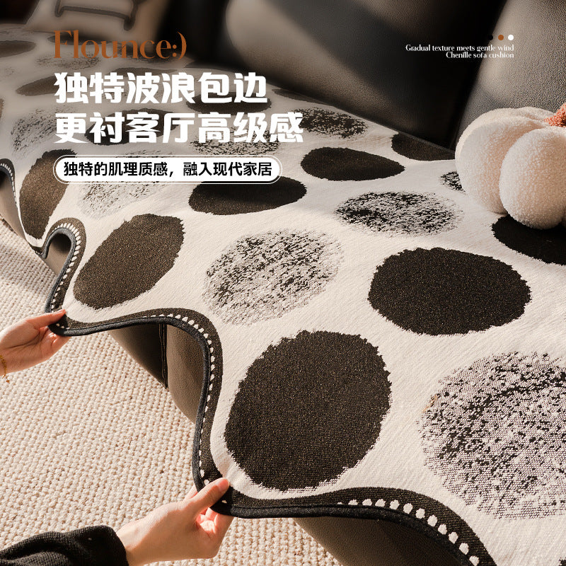 2025新款异形皮沙发垫四季通用防滑一片式直排不规则高级感坐垫子