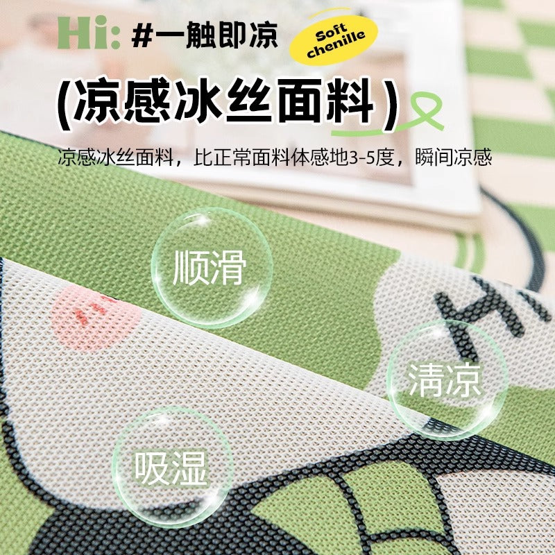 冰丝夏季沙发垫2025新款沙发凉席垫固定防滑夏天异形坐垫卡通凉垫