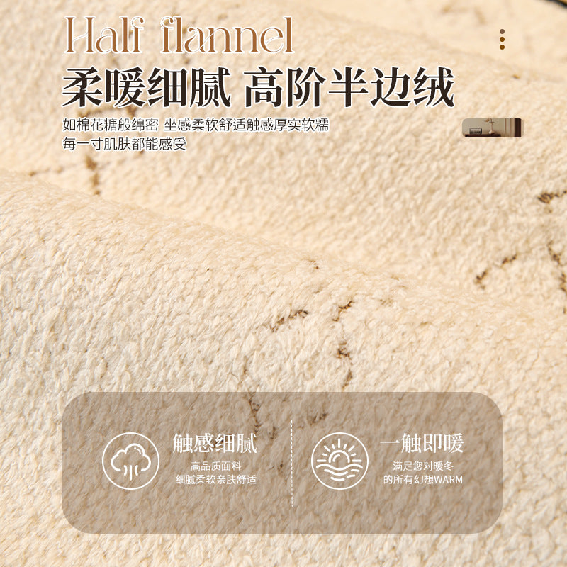 法式中古风半边绒异形沙发垫冬季高级感直排坐垫2025新款防滑盖布