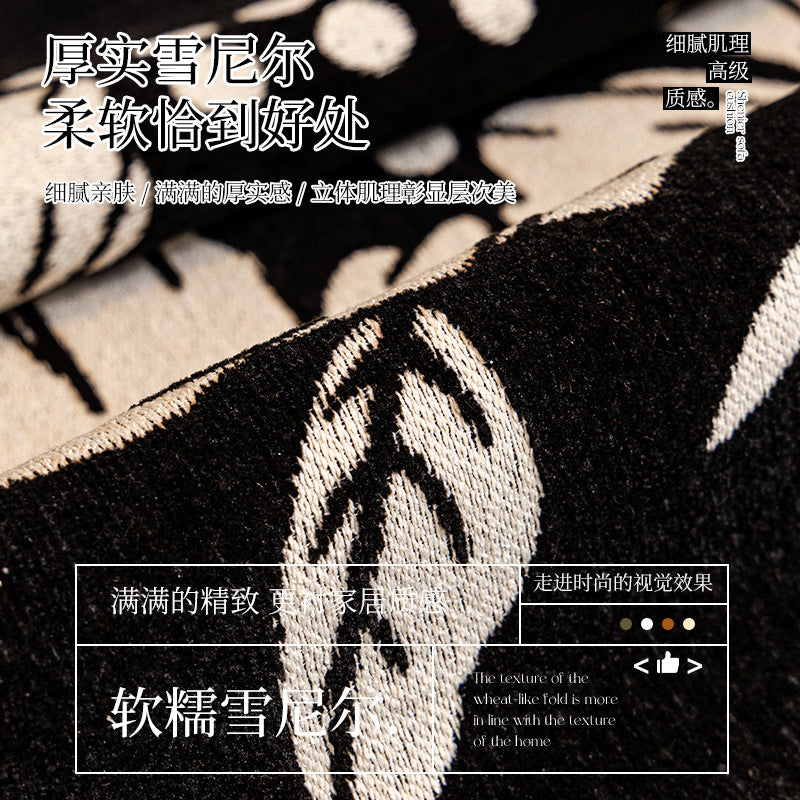 复古花卉异形沙发垫子四季通用2025新款高级感皮沙发坐垫防滑盖布