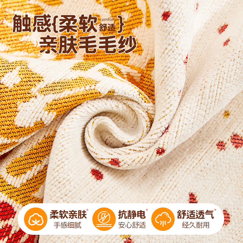 新年喜庆防尘沙发盖布巾全包盖新款四季通用万能防滑坐垫毯子