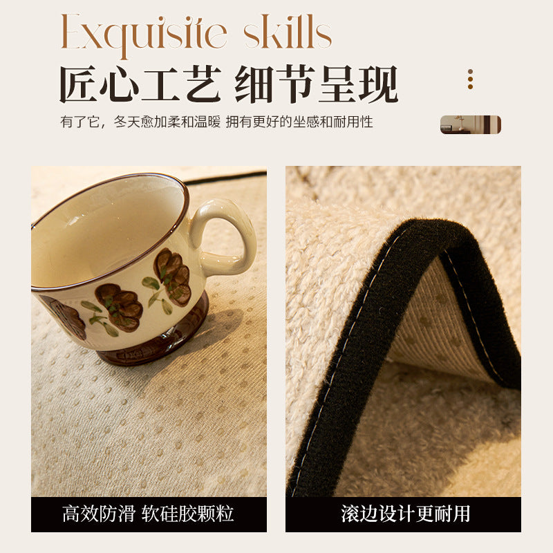 法式中古风半边绒异形沙发垫冬季高级感直排坐垫2025新款防滑盖布