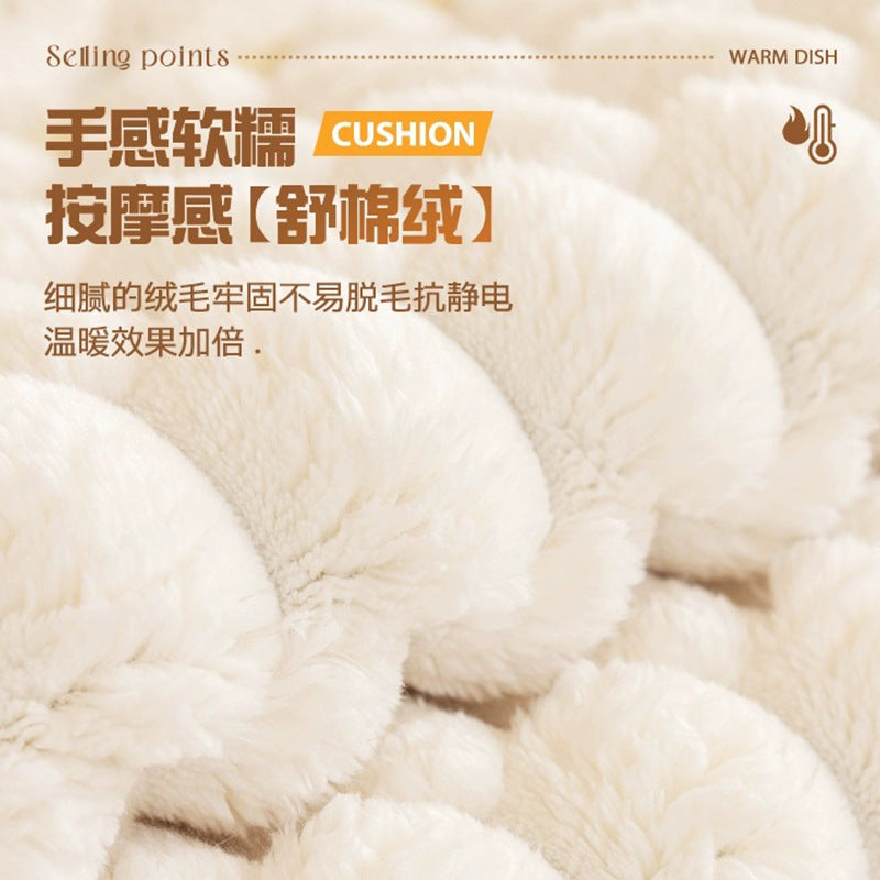 冬季奶油风毛绒加厚沙发垫2025新款防滑坐垫子沙发套罩靠背盖布巾