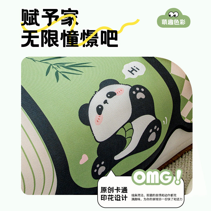 严选卡通熊猫冰丝沙发垫夏季2025新款异形沙发凉席垫防滑夏天坐垫