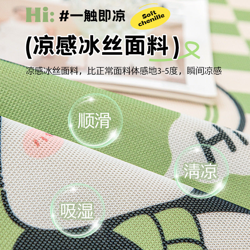 严选卡通熊猫冰丝沙发垫夏季2025新款异形沙发凉席垫防滑夏天坐垫