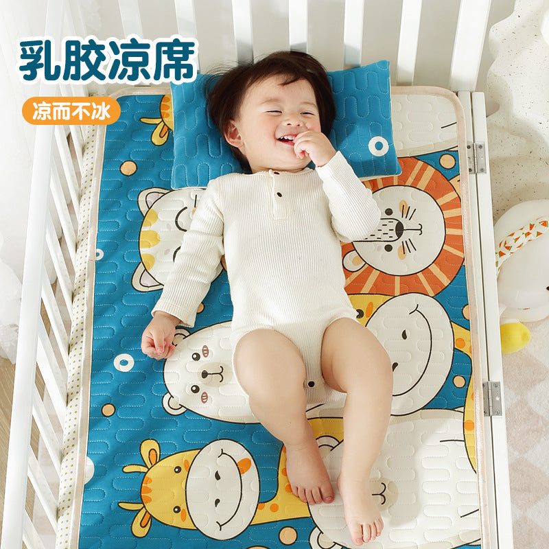 婴儿凉席幼儿园儿童乳胶席子新生儿宝宝透气吸汗冰丝婴儿床凉席夏
