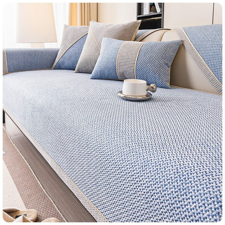 Japanese-style woven linen-like sofa cushion four seasons general non-slip sofa cover cover new 2025 backrest cover towel.