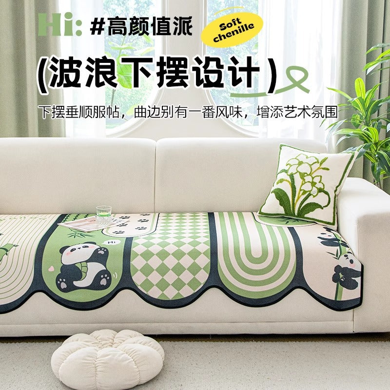 冰丝夏季沙发垫2025新款沙发凉席垫固定防滑夏天异形坐垫卡通凉垫