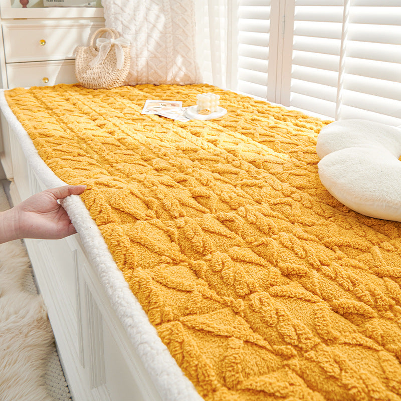 Cream wind thickened bay window mat in autumn and winter 2025 new four seasons plush cushion balcony mat tatami