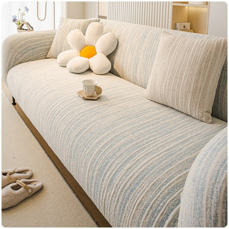 Four seasons universal elastic sofa cover cover 2025 new cat-catching straight-line sofa cover all-inclusive universal protective cover.