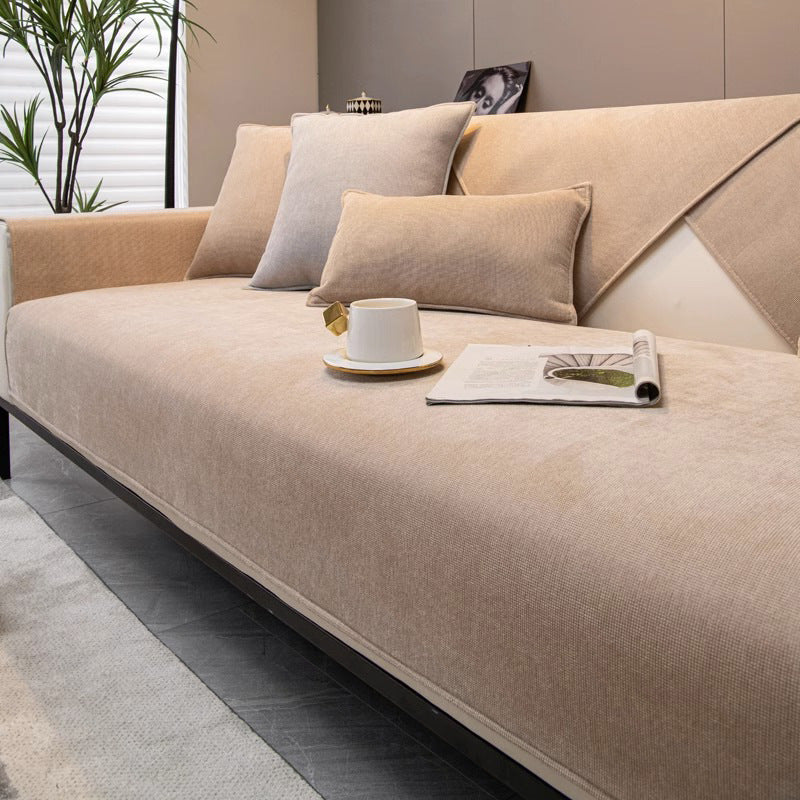 Chenille sofa cushion four seasons general simple modern grey cover non-slip cushion luxury sofa cover hood.
