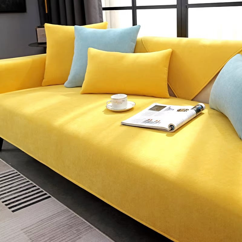 Chenille sofa cushion four seasons general simple modern grey cover non-slip cushion luxury sofa cover hood.