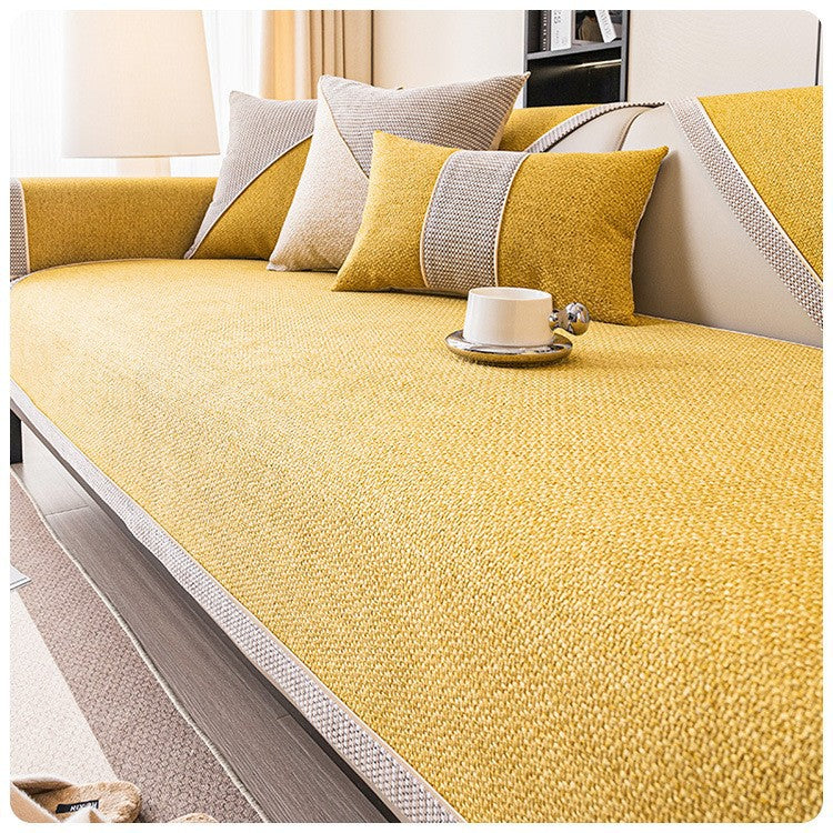 Japanese-style woven linen-like sofa cushion four seasons general non-slip sofa cover cover new 2025 backrest cover towel.