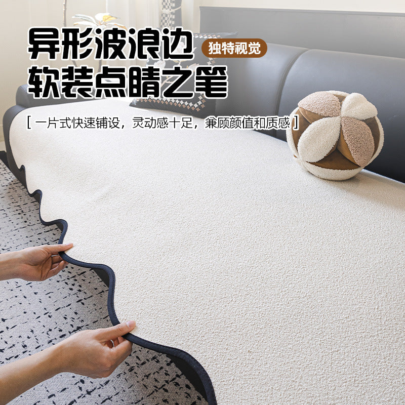 防水泰迪绒异形沙发垫四季通用直排防滑皮沙发坐垫2025新款盖布巾