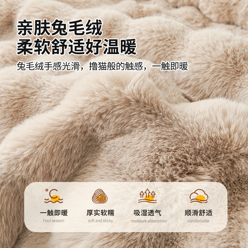 跨境专供兔兔绒2025新款狗狗垫子冬季加厚保暖防滑宠物垫猫窝狗窝