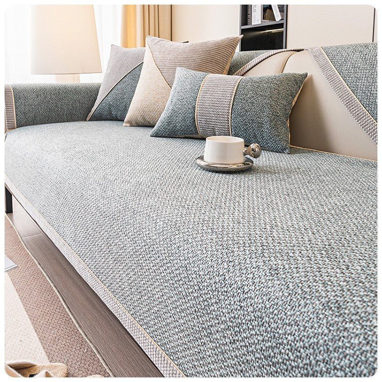 Japanese-style woven linen-like sofa cushion four seasons general non-slip sofa cover cover new 2025 backrest cover towel.