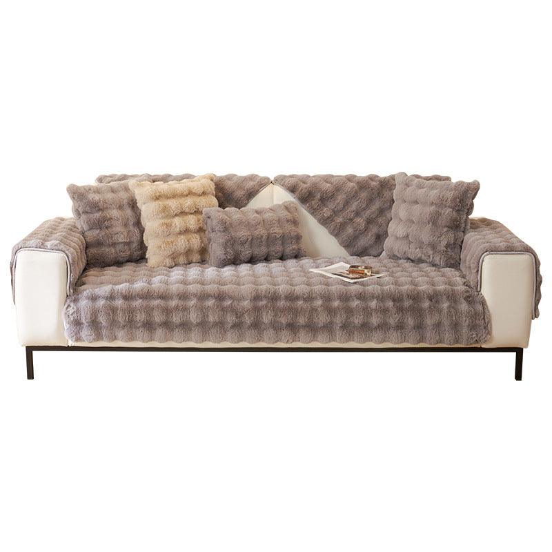 YEATION Bunny warm plush sofa cushion thickened anti-slip cushion leather sofa cover cover cloth new in winter.