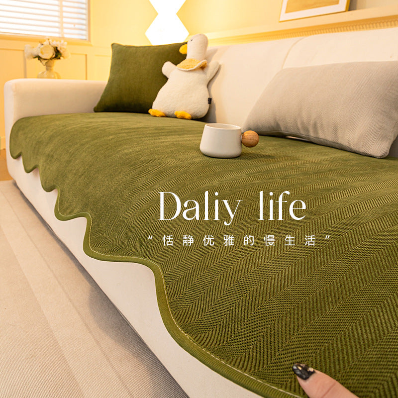 YEATION's new irregular shaped sofa cushion four seasons universal advanced touching word cushion non-slip cover towel