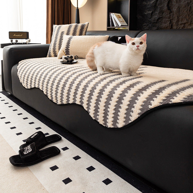 Yan Xuanshu cotton wool special-shaped sofa cushion autumn and winter plush irregular in-line cushion advanced sense non-slip leather sofa
