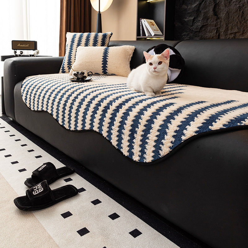 Yan Xuanshu cotton wool special-shaped sofa cushion autumn and winter plush irregular in-line cushion advanced sense non-slip leather sofa
