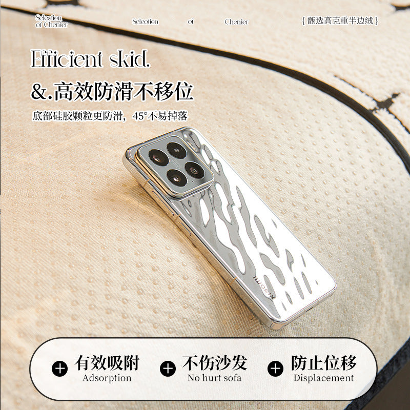 轻奢高级感半边绒皮沙发垫2025新款秋冬直排固定防滑沙发坐垫盖布