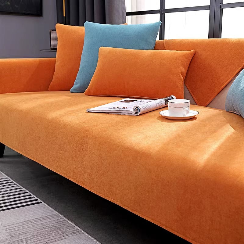 Chenille sofa cushion four seasons general simple modern grey cover non-slip cushion luxury sofa cover hood.