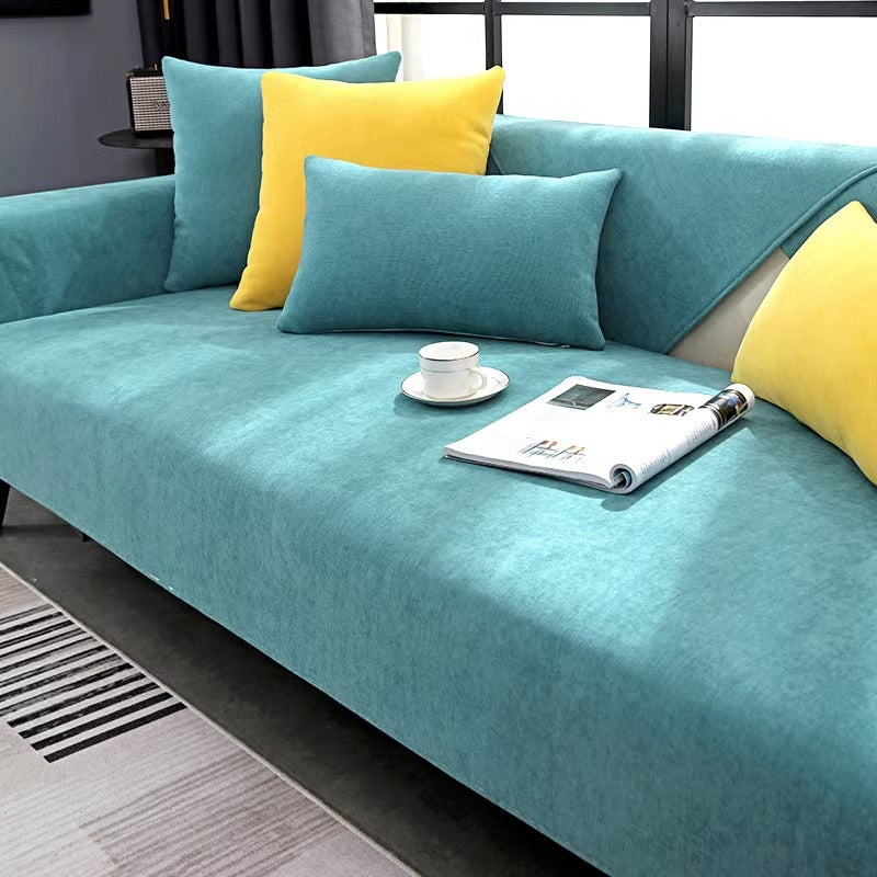 Chenille sofa cushion four seasons general simple modern grey cover non-slip cushion luxury sofa cover hood.