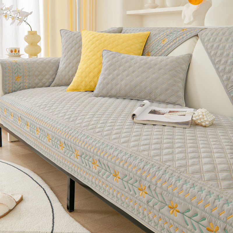 Cream wind sofa cushion washed cotton four seasons universal new 2025 sofa backrest cover towel non-slip dust-proof sofa cover.