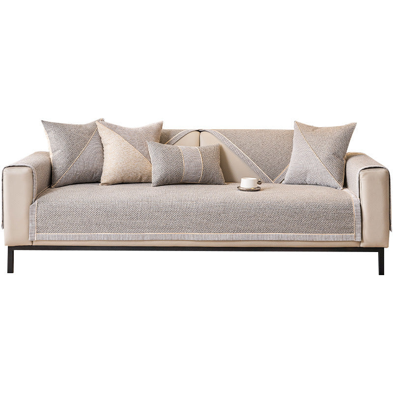 Japanese-style woven linen-like sofa cushion four seasons general non-slip sofa cover cover new 2025 backrest cover towel.