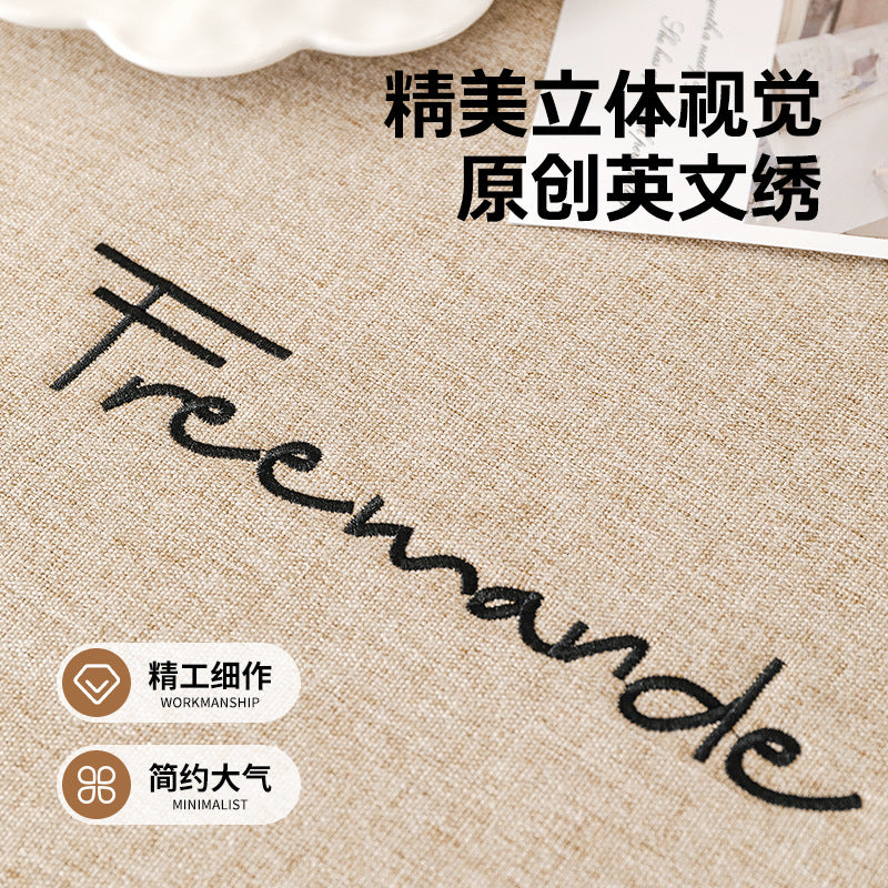 仿麻四季通用沙发垫2025新款直排固定防滑坐垫简约现代套罩盖布巾
