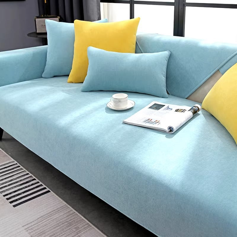 Chenille sofa cushion four seasons general simple modern grey cover non-slip cushion luxury sofa cover hood.