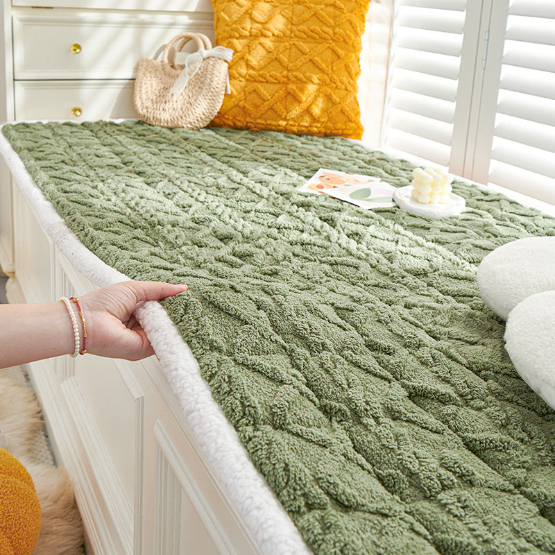 Cream wind thickened bay window mat in autumn and winter 2025 new four seasons plush cushion balcony mat tatami