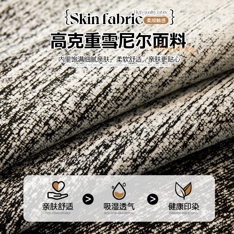 严选黑白高级感异形皮沙发垫四季通用2025新款直排坐垫子防滑盖布