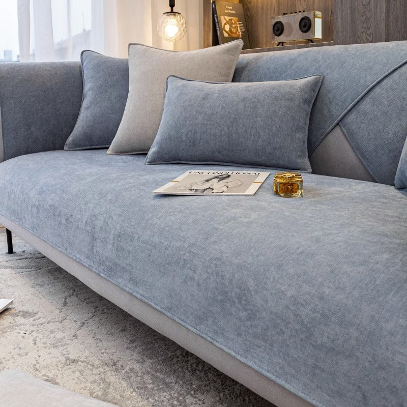 Chenille sofa cushion four seasons general simple modern grey cover non-slip cushion luxury sofa cover hood.